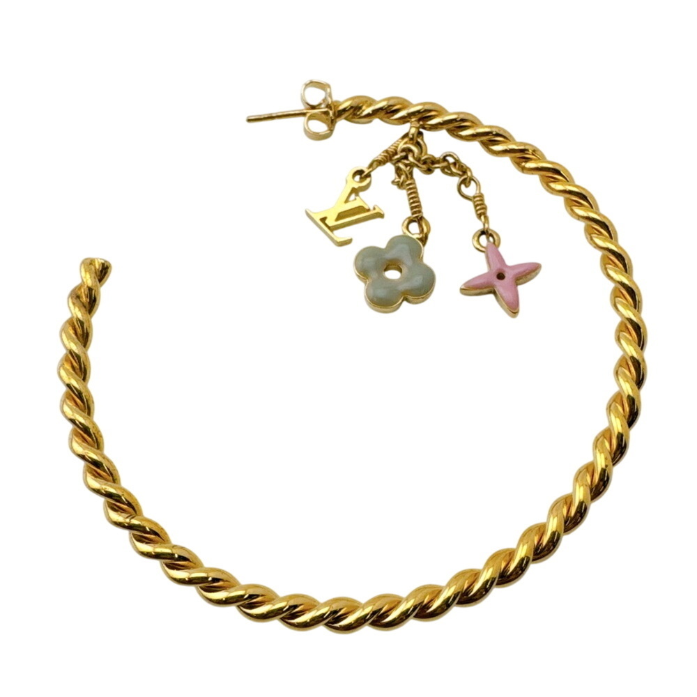 LOUIS VUITTON Gold Monogram Heart Earrings - Picture 3 of 12